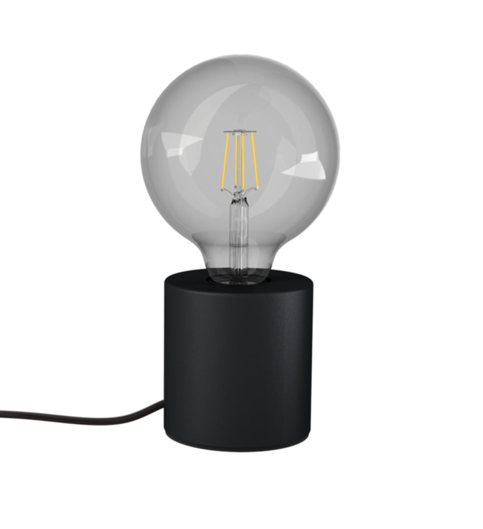 Lampe à poser métal noir cylindre E27 IP20 - XANLITE