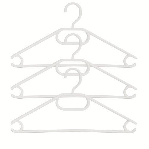 Lot de 3 cintres en plastique blanc