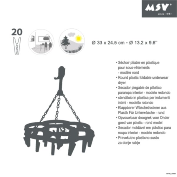 Séchoir chausse rond 33cm 24.5cm