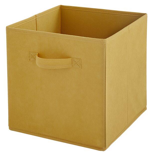 Panier rangement intissé 27x27x27cm Moutarde