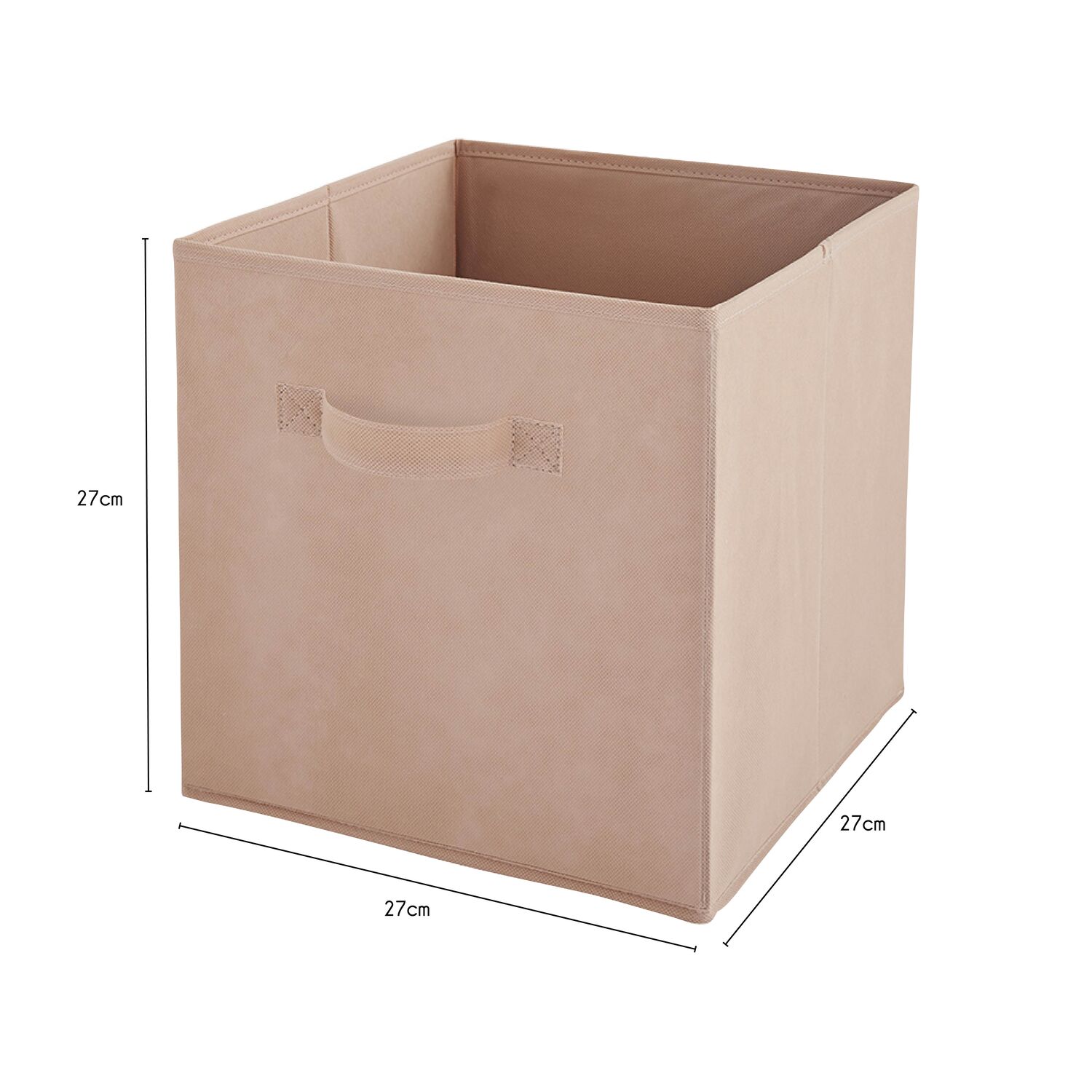 Panier rangement intissé 27x27x27cm Rose Poudré