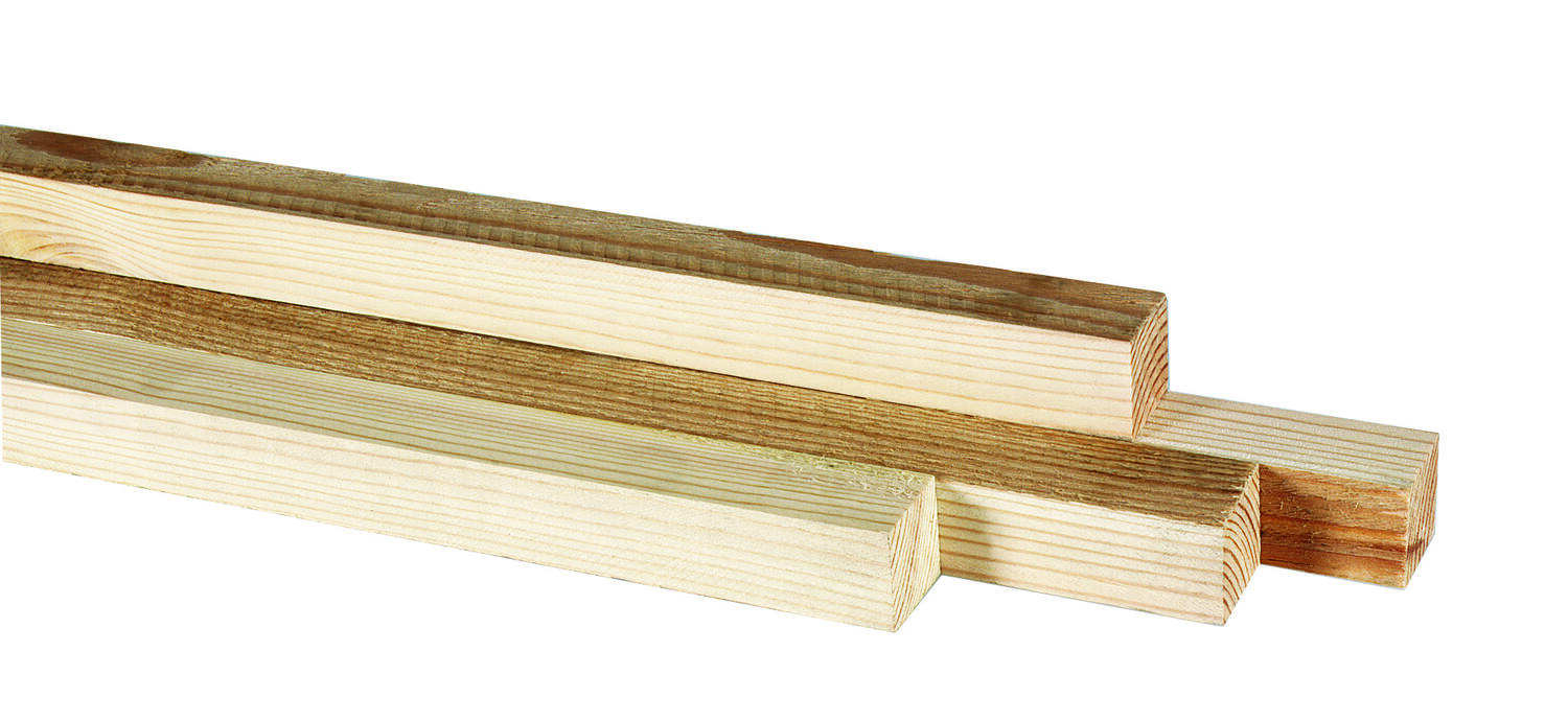 Lot de 4 tasseaux bruts  30 x 30 mm - pin douglas