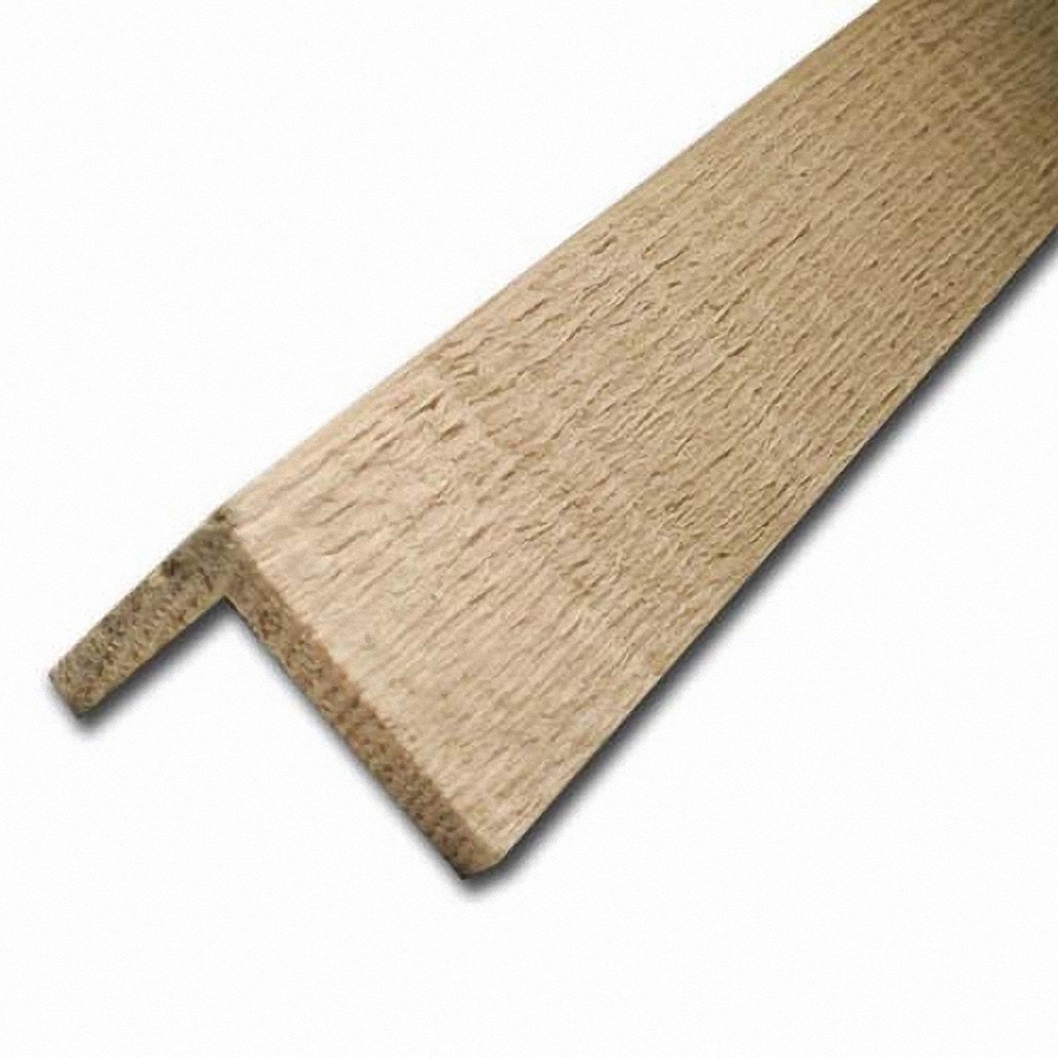 Baguette D'Angle Pin Brut Blanc 24x24mm L.238cm