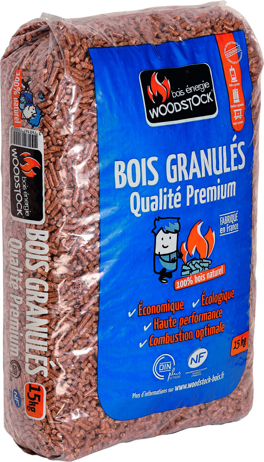 Pellets de bois 15kg - WOODSTOCK