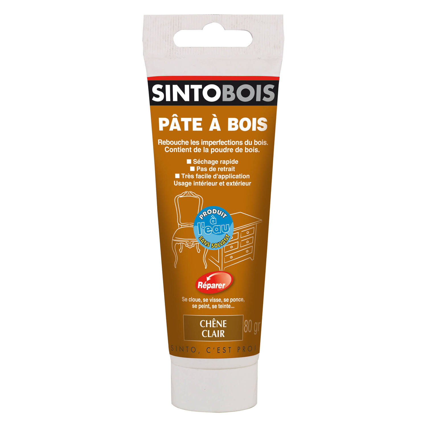 Pâte à bois à l’eau chêne clair 80gr - SINTO