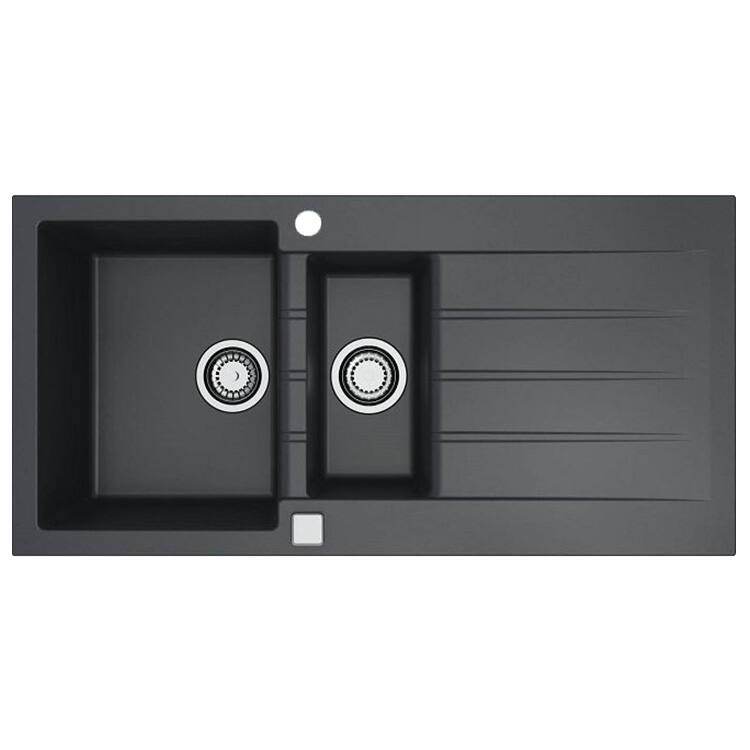 Evier 1,5 bacs 100x50cm Cadit+ noir - DIADEM