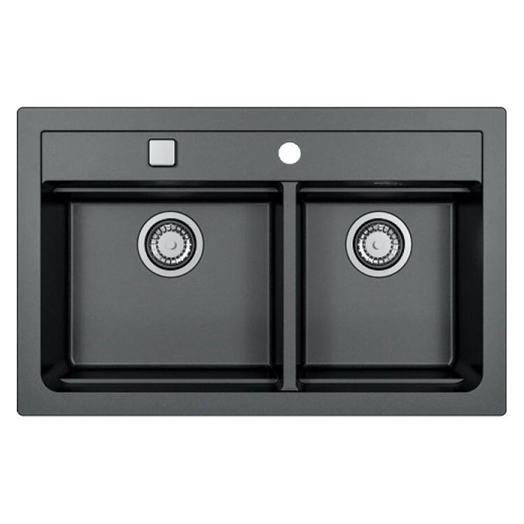 Evier 2 bac 79x50cm Atrox+ noir - DIADEM