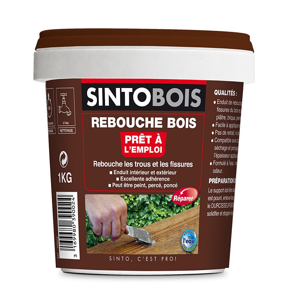Enduit rebouche bois 1 kg - SINTO