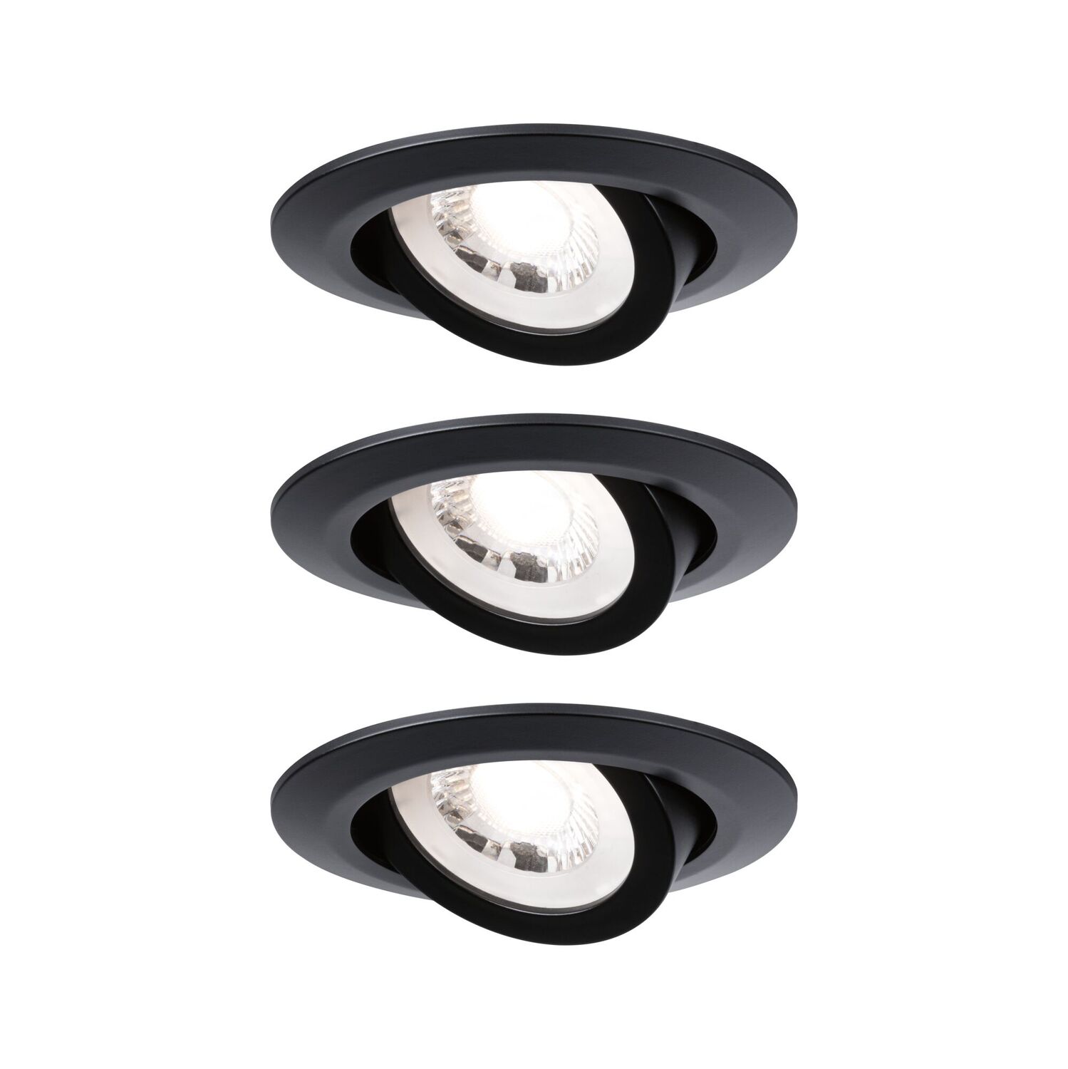 Encastré LED orientable Ø82mm x3 4,8W 580lm 3000K noir - PAULMANN
