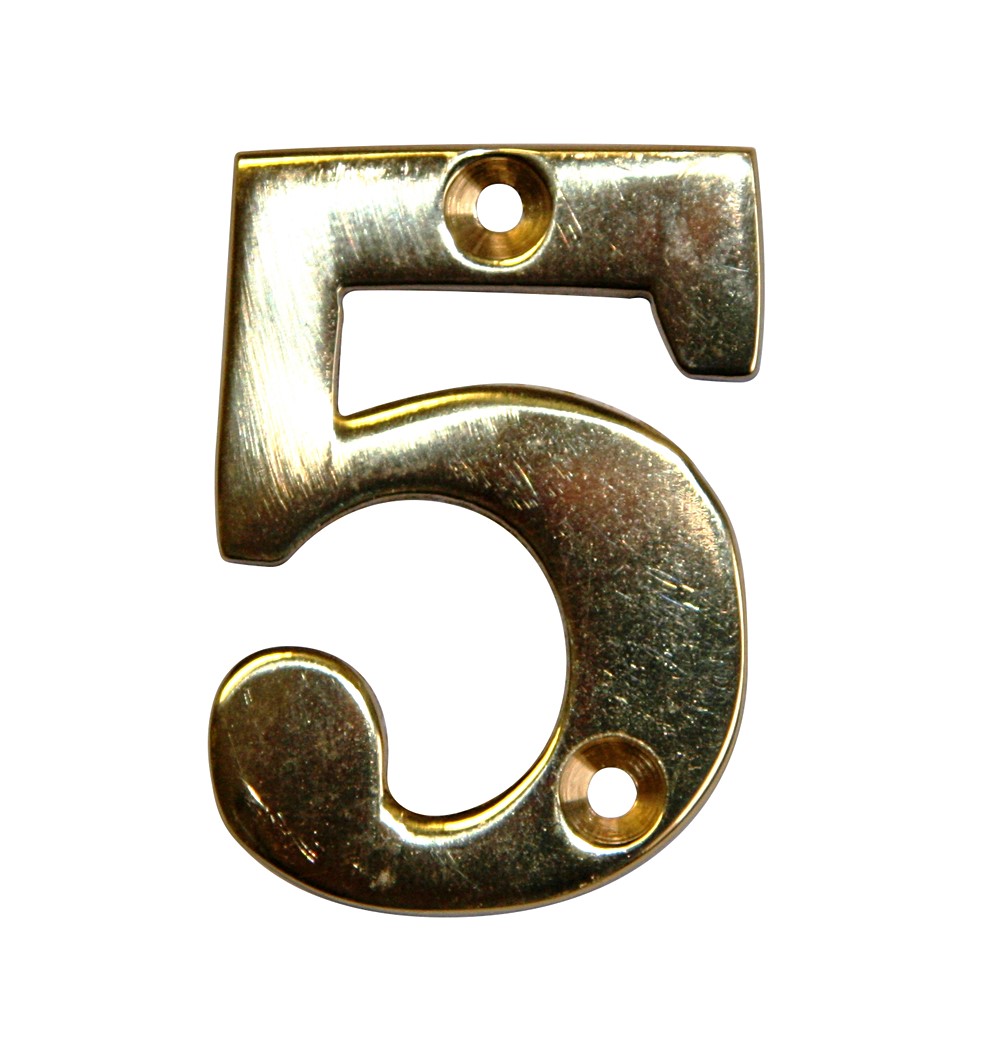 chiffre laiton poli 51 mm 5 - NOVAP