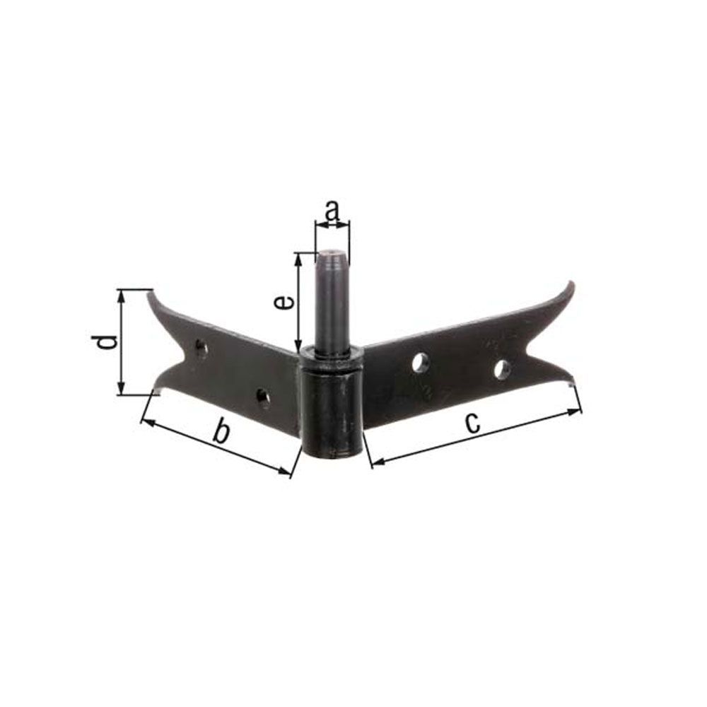 Gond d'angle à visser CATA Ø14/140x120