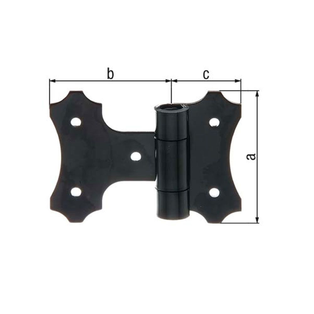 Charnière volet galva phosphaté au zinc PN 94x82