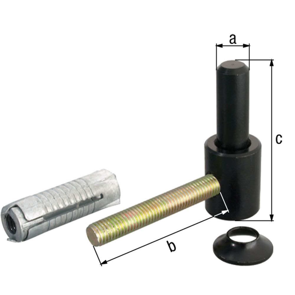 Gond à cheviller CATA noir M10 Ø14/65x33