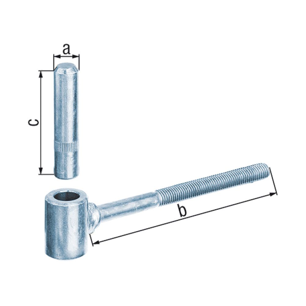 Gond à cheviller CATA noir Ø16/74 M10x55