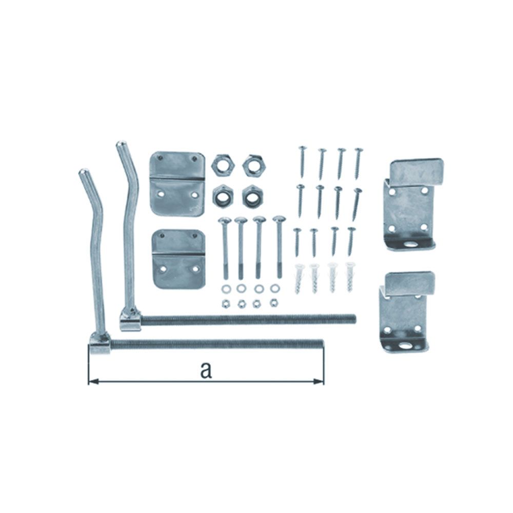 Arrêt volet galva noir chromaté 180 2pcs