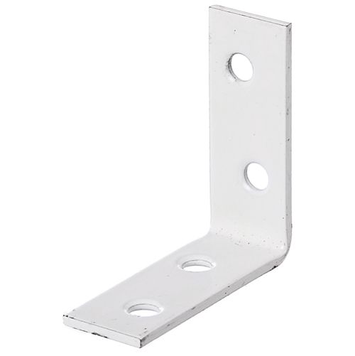 Équerre de chaise phosphatée au zinc plastifiée blanc 40x40x