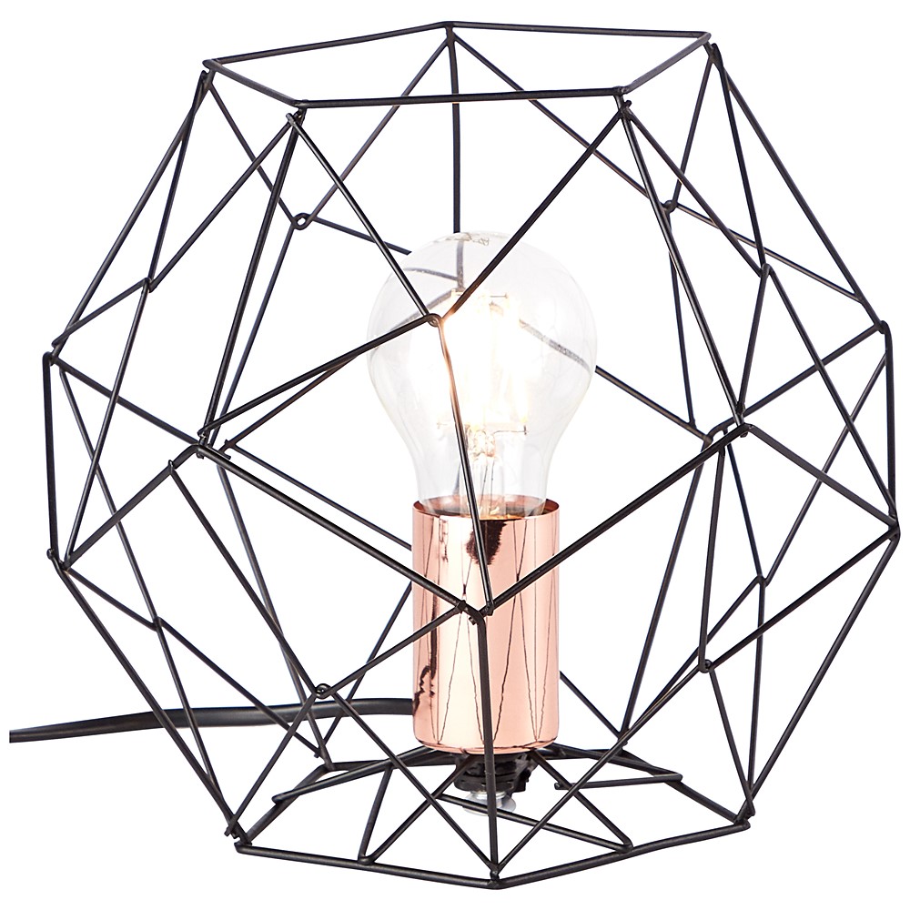 Lampe à poser synergy cuivre/noir E27