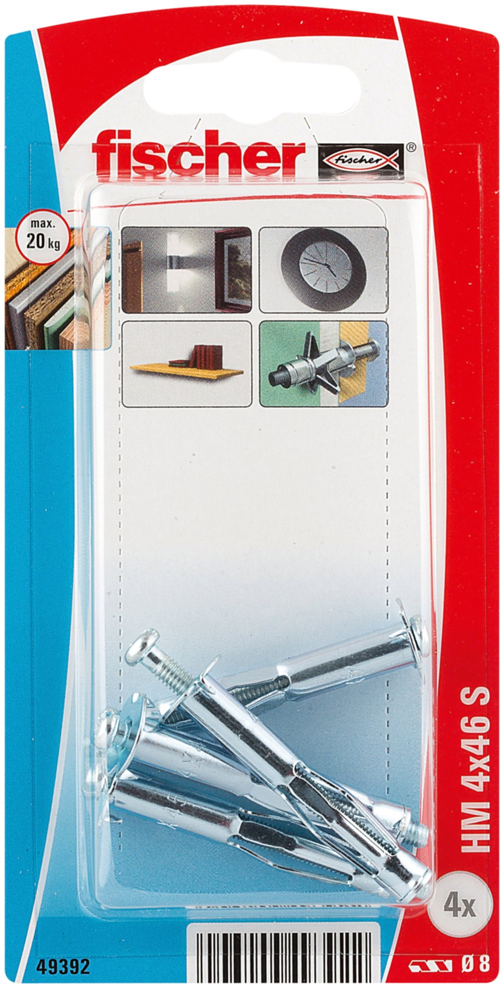 Cheville métallique HM 4x46 avec vis métrique