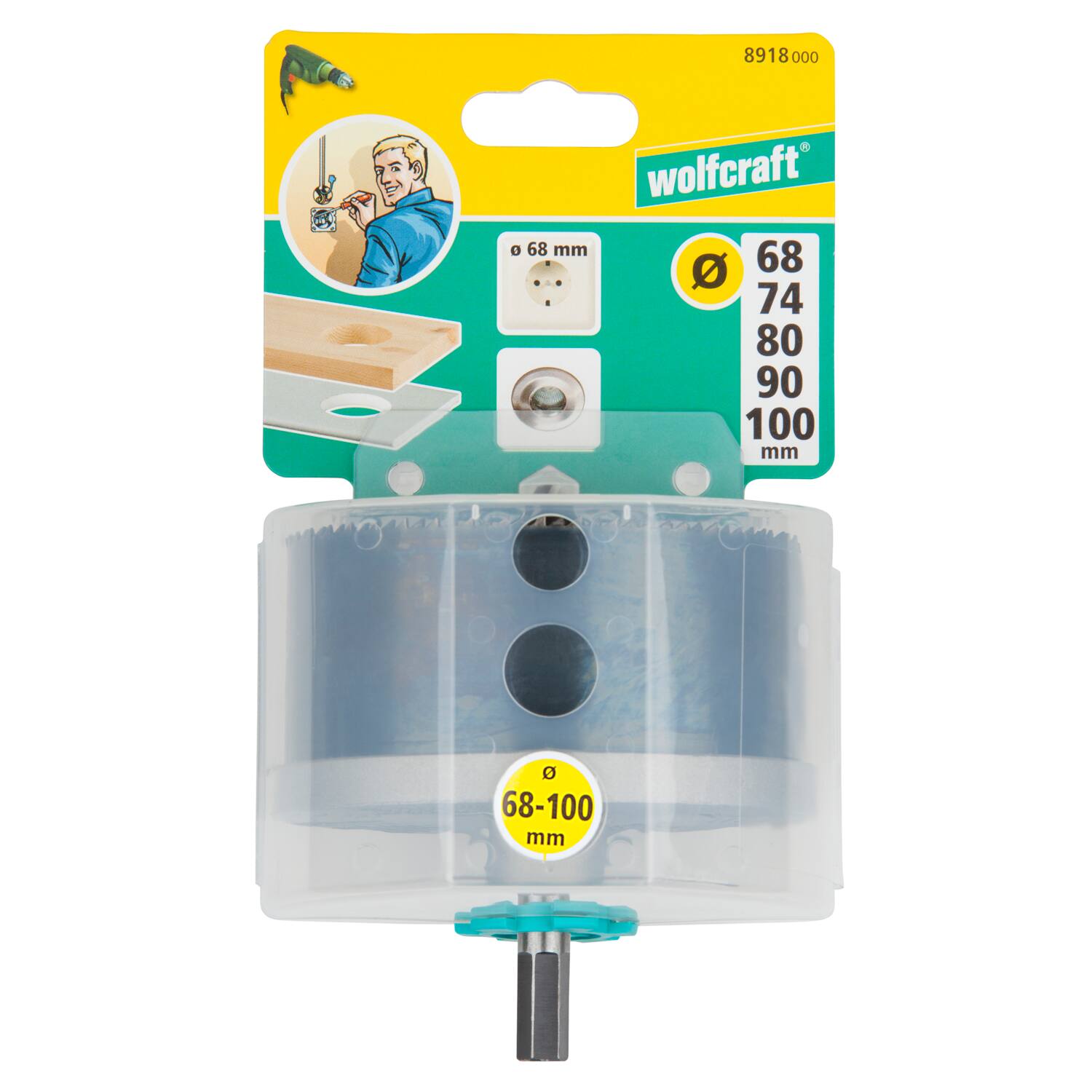 Scie cloche Ø68/74/80/90/100 mm Cross Spot - WOLFCRAFT