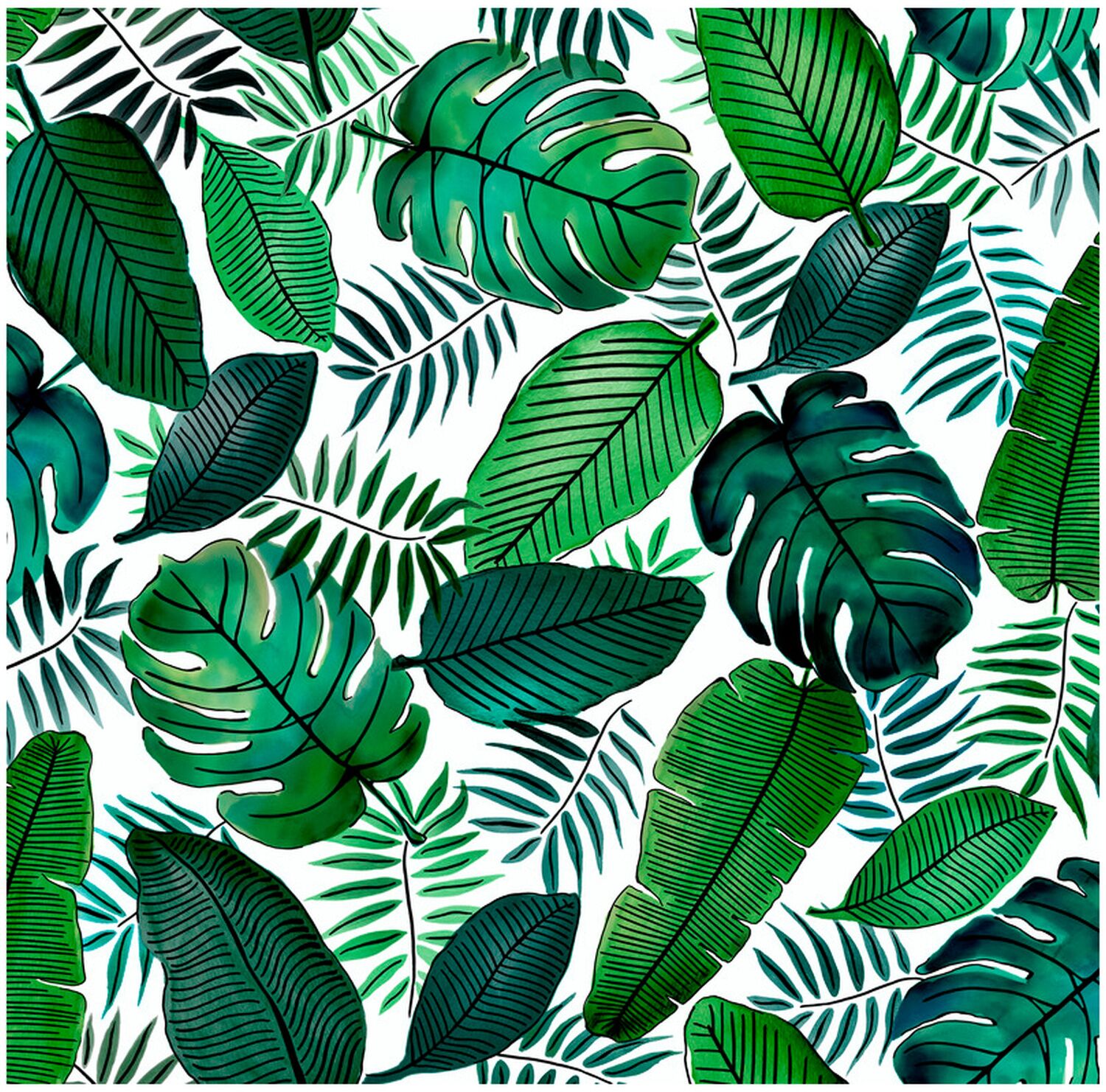 Toile Cirée Ronde Java Ø150cm Feuillage - D-C-TABLE