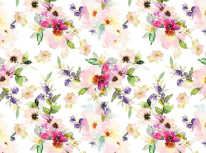 Nappe polyester enduite Spring Blossom ronde 140cm