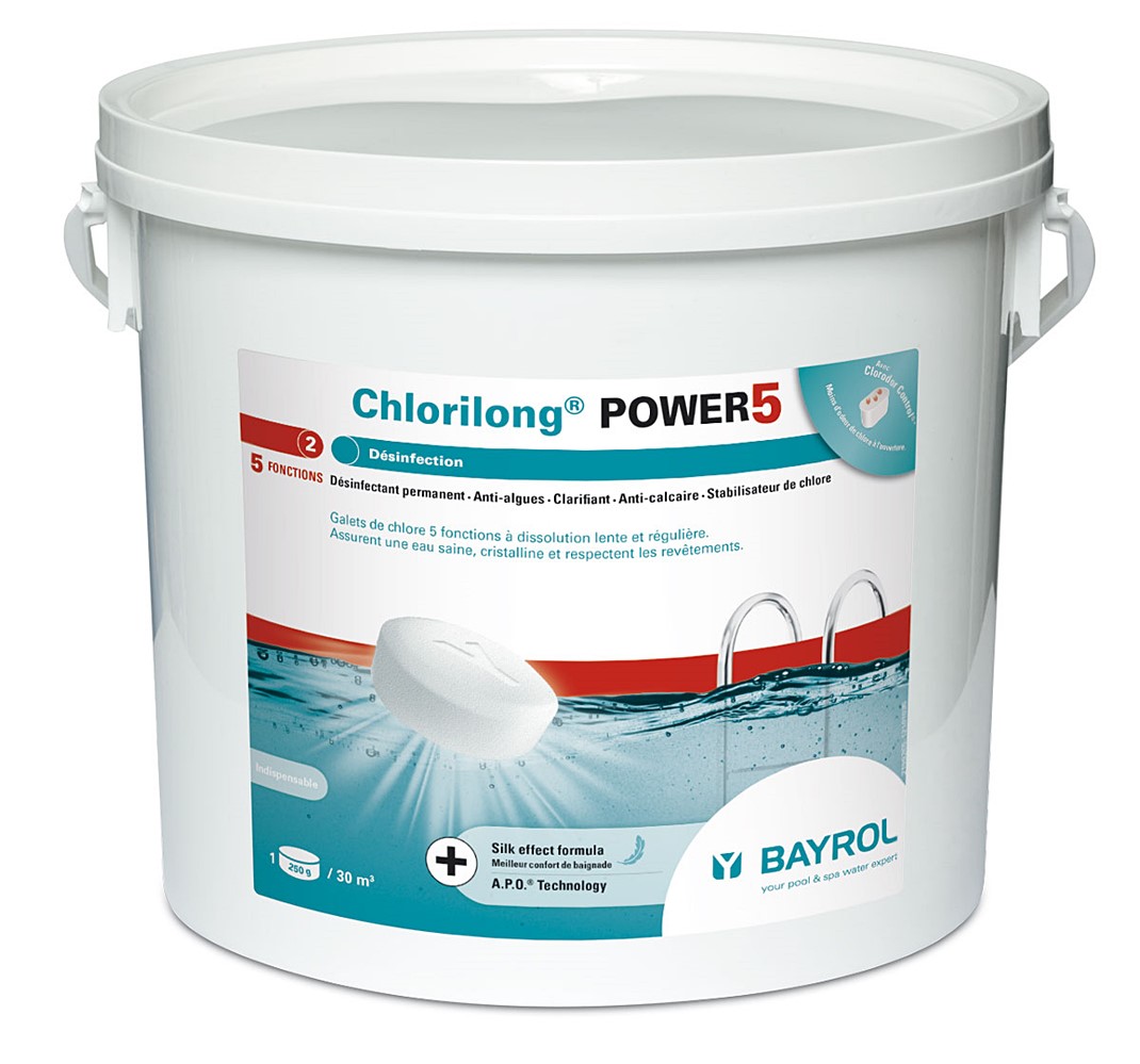 Traitement chlore piscine Chlorilong Power5 5kg - BAYROL