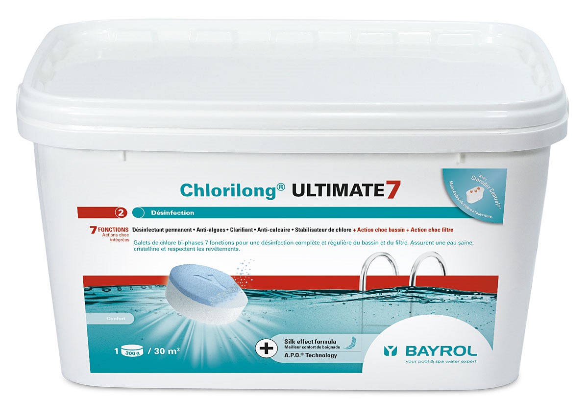 Traitement chlore complet piscine Chlorilong Ultimate7 4,8kg - BAYROL