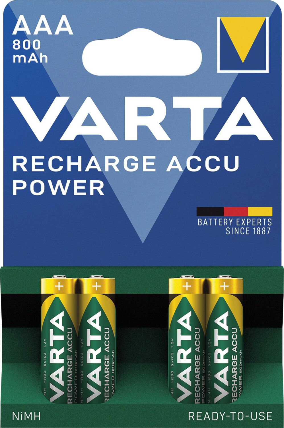 4 piles rechargeables 56703 AAA - VARTA