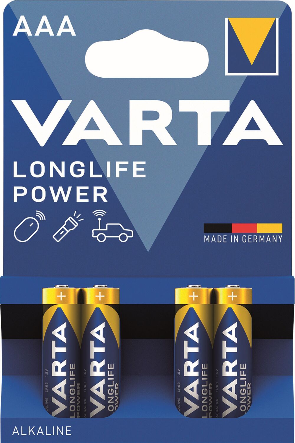 4 piles alcalines Longlife Power 4903 AAA - VARTA
