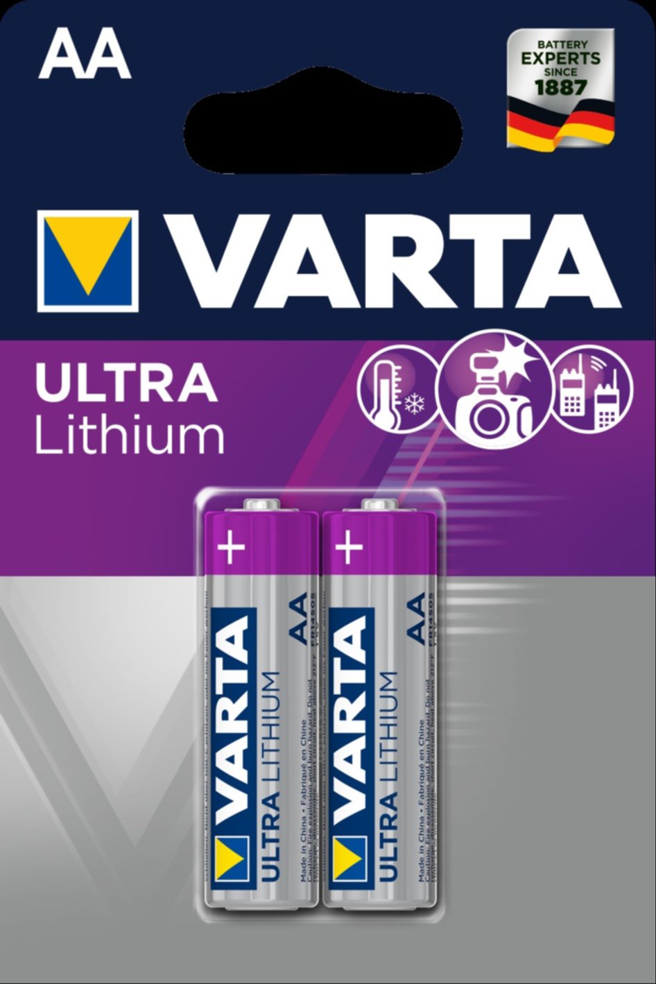 2 piles Lithium Professional 6106 AA - VARTA 