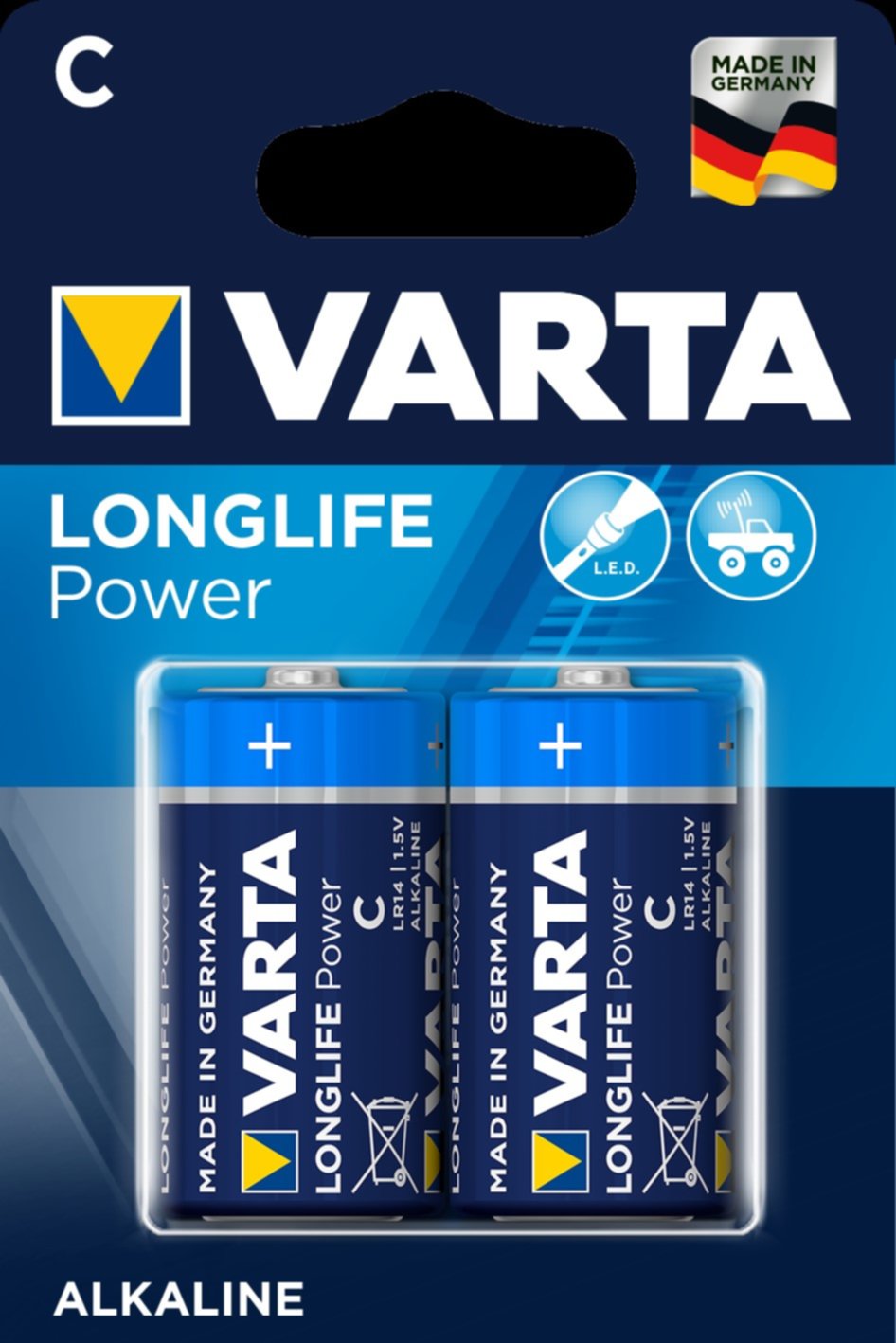 2 piles LR14 1,5V LongLife Power VARTA