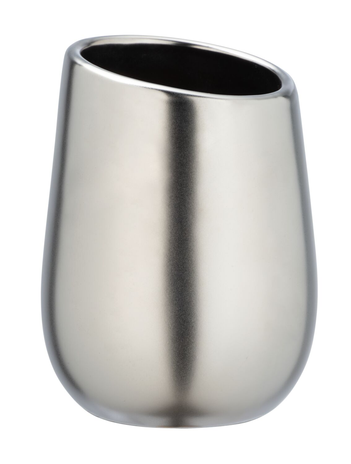 Gobelet brosse à dents Badi céramique chromé mat - WENKO