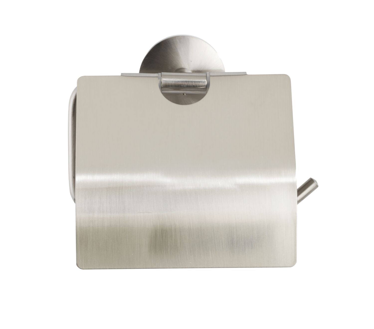 Porte-papier toilette avec couvercle Cuba inox chromé mat - WENKO