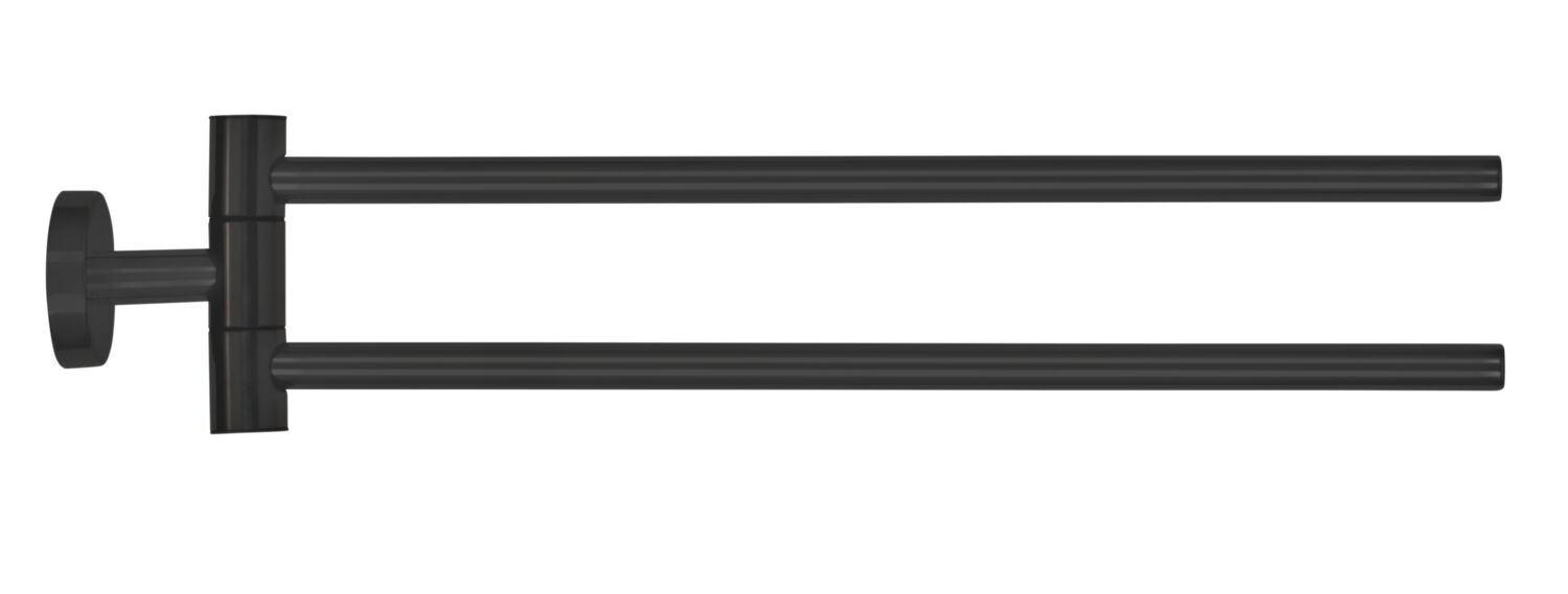 Porte-serviettes 2 barres mobiles inox noir mat - WENKO