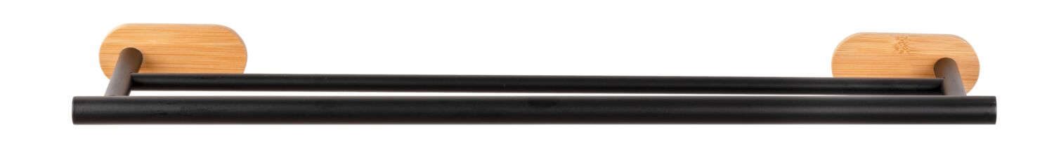 Porte serviette Orea inox vernis noir et bambou - WENKO