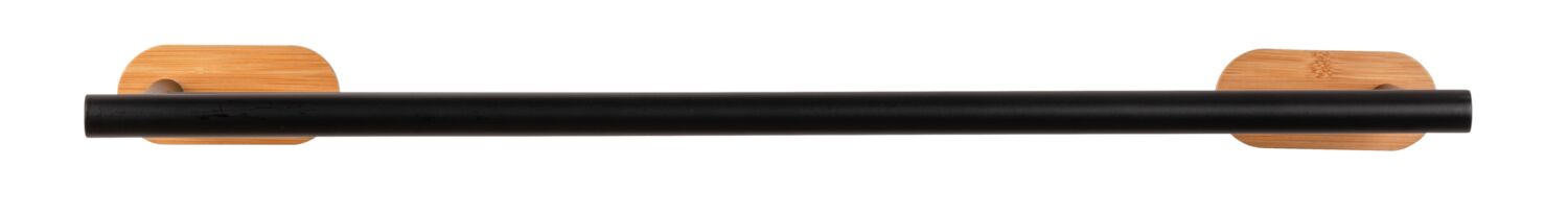 Porte-serviette adhésif Orea noir/bambou 60cm - WENKO
