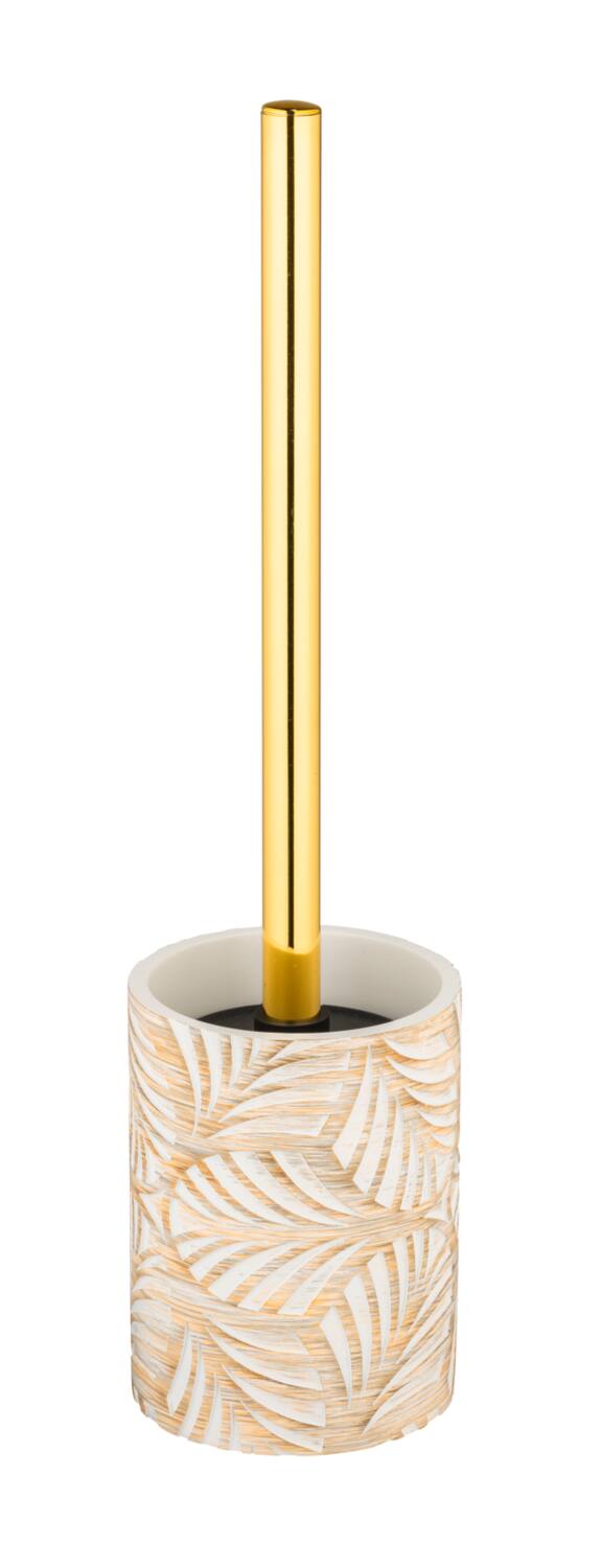 Porta scopino Terralba polyrésine/acier inox blanc/doré