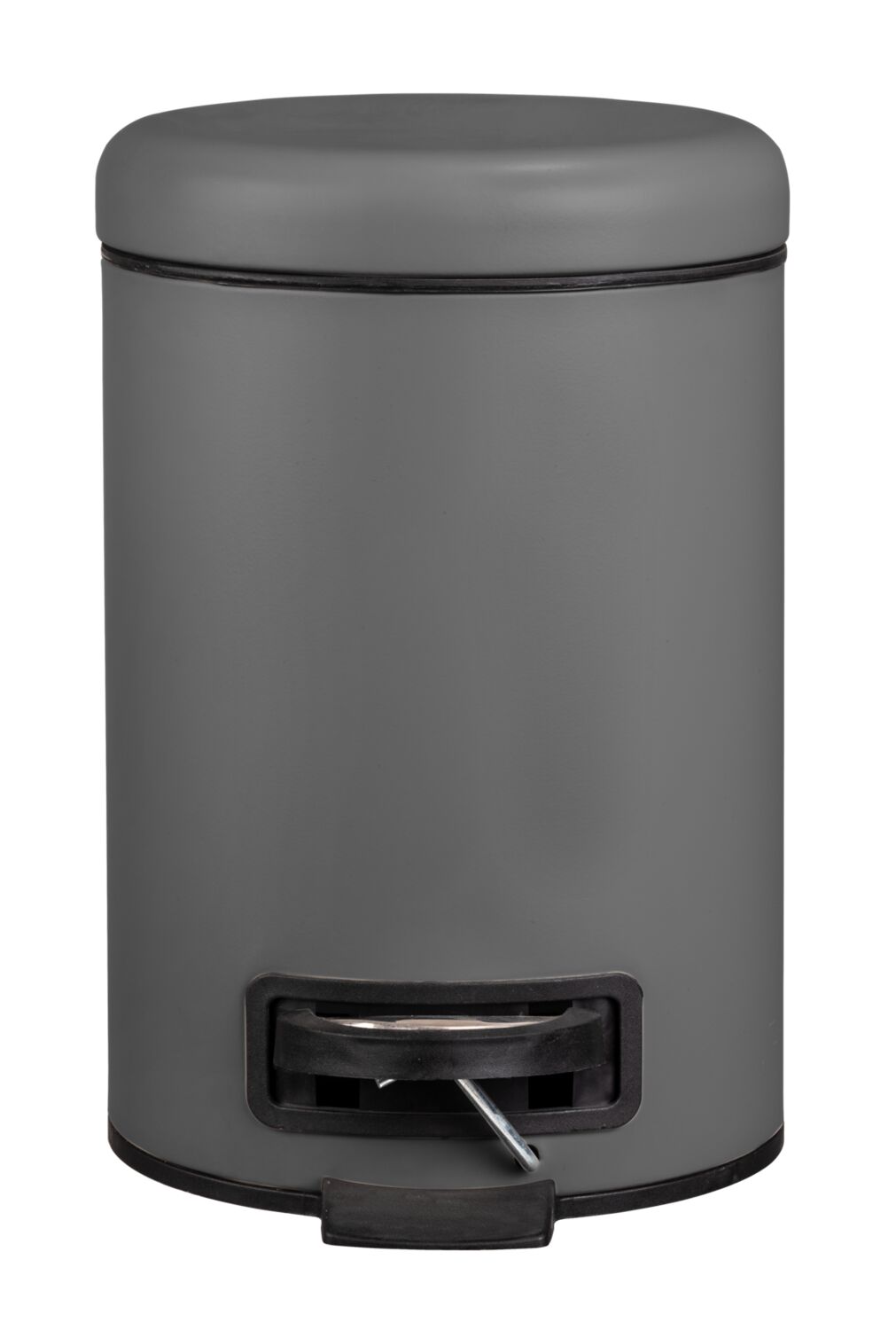 Poubelle de salle de bain à pédale Leman Easy Close 3L gris mat - WENKO
