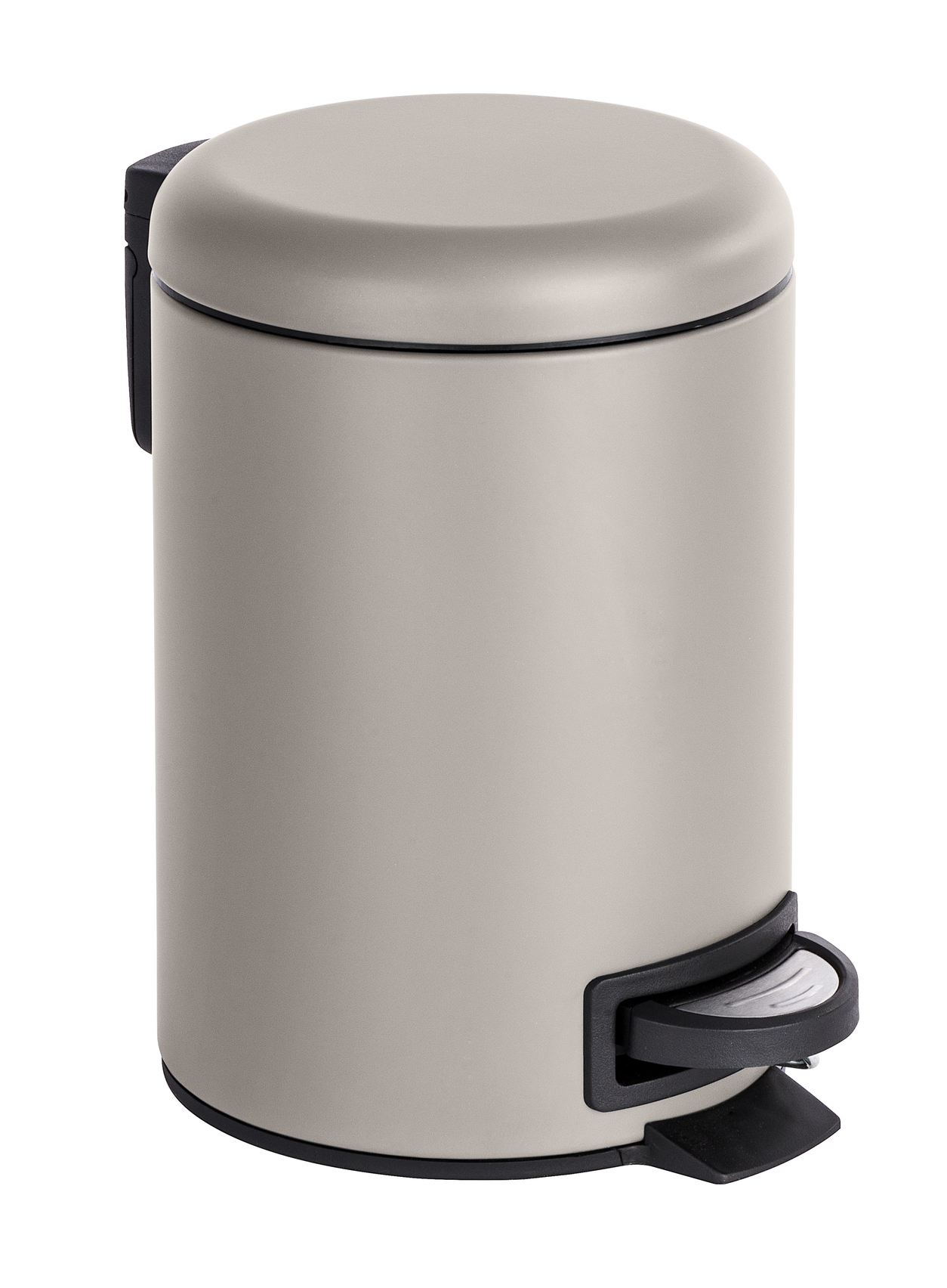 Poubelle salle de bain à pédale Leman Easy Close 3L taupe mat