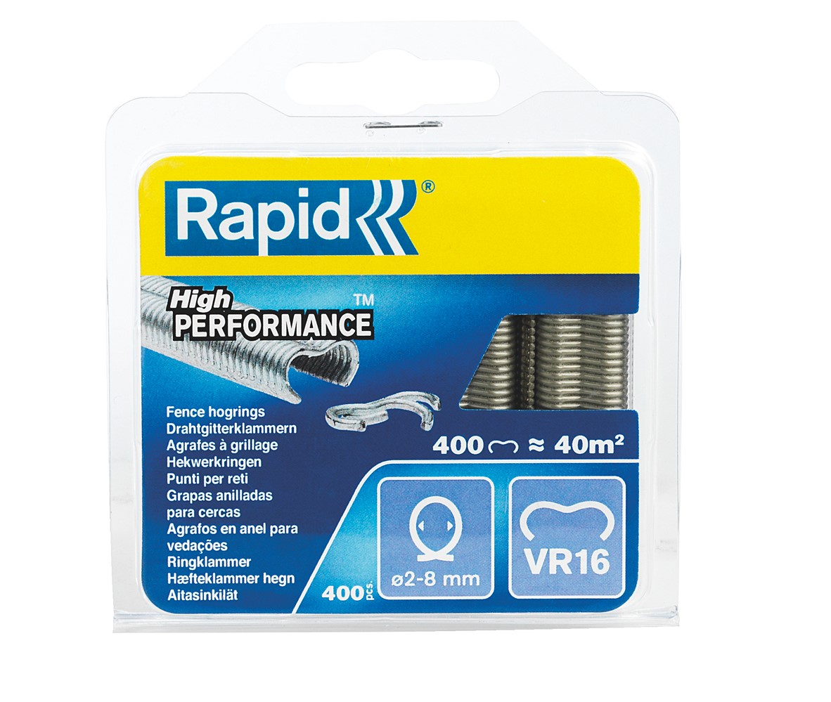 400 agrafes grillage VR16 galva - RAPID