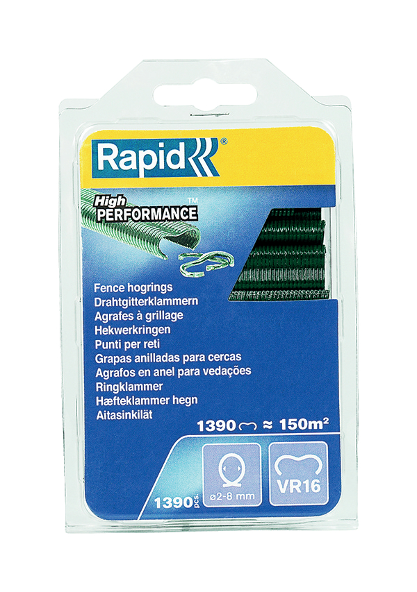 Agrafes grillage VR16 plastifiées vert 1390 - RAPID
