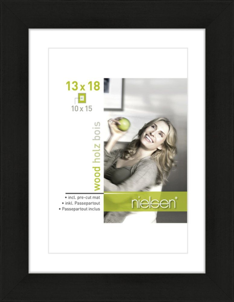 Cadre Apollon Bois 13x18cm pour photo 10x15cm Noir - NIELSEN