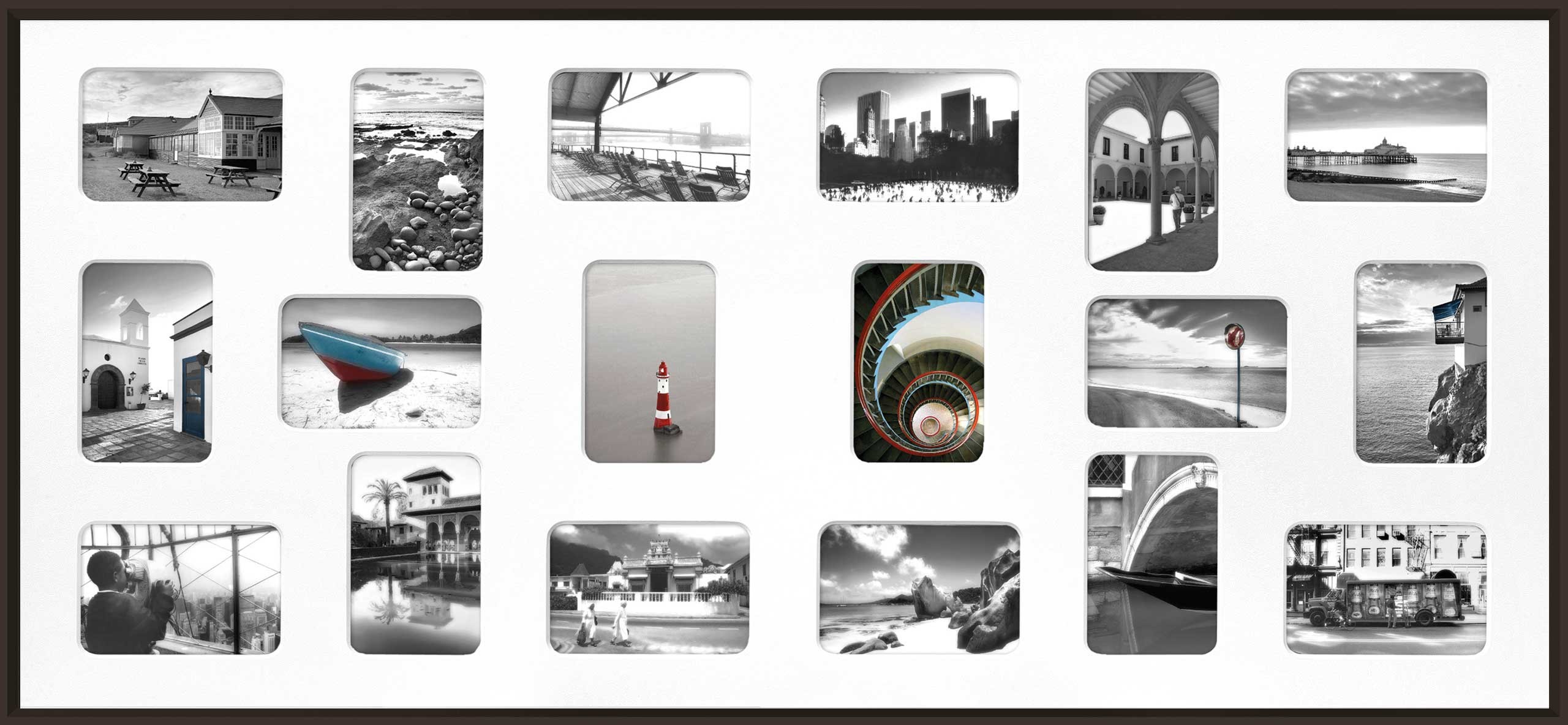 Cadre photo pixel 50x110 noir 18vues