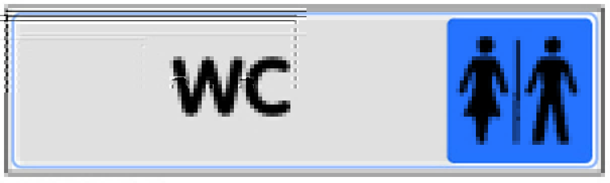 plaquette 170x45 mm plexi couleur wc - NOVAP