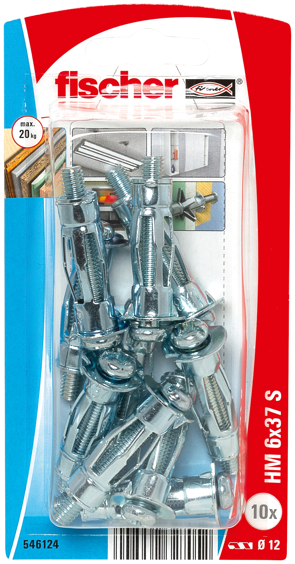 Cheville métallique HM 6x37 S avec vis métrique