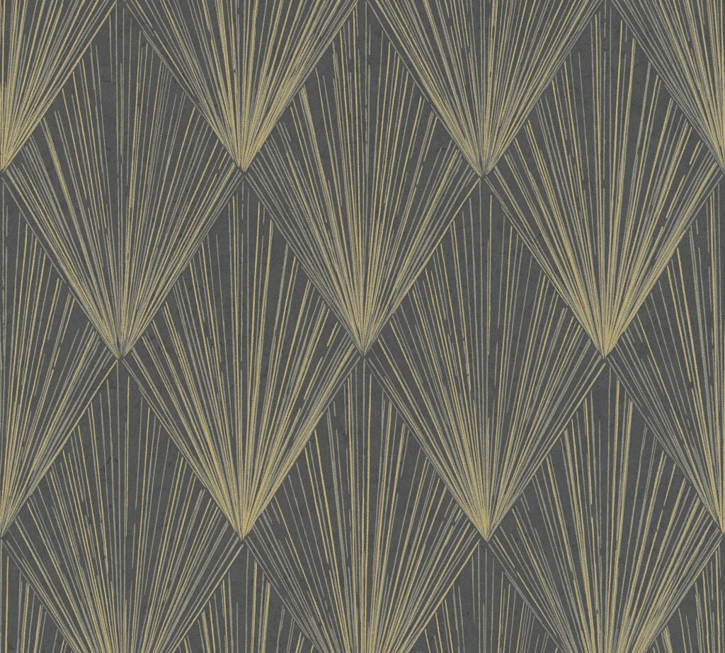 Papier peint vinyl intissé high lights noir/or