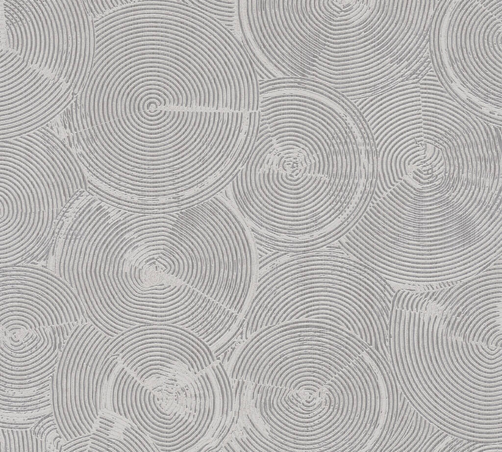 Papier Peint Vynil Expansé Intissé Tribal Circle Gris Argenté 10x0,53m