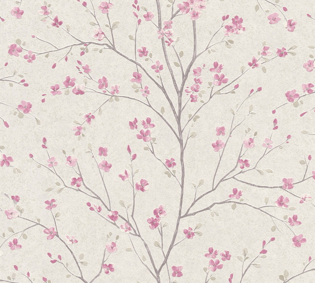 Papier Peint Vynil Expansé Intissé Japanese Blooming Blanc 10x0,53m