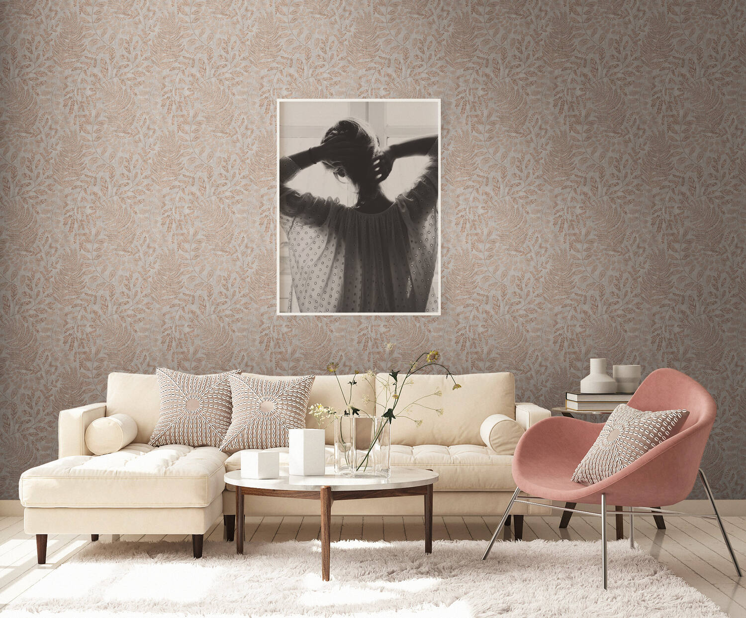 Papier peint expansé sur intissé détails gris beige argent 10,05x0,53m - AS CREATION