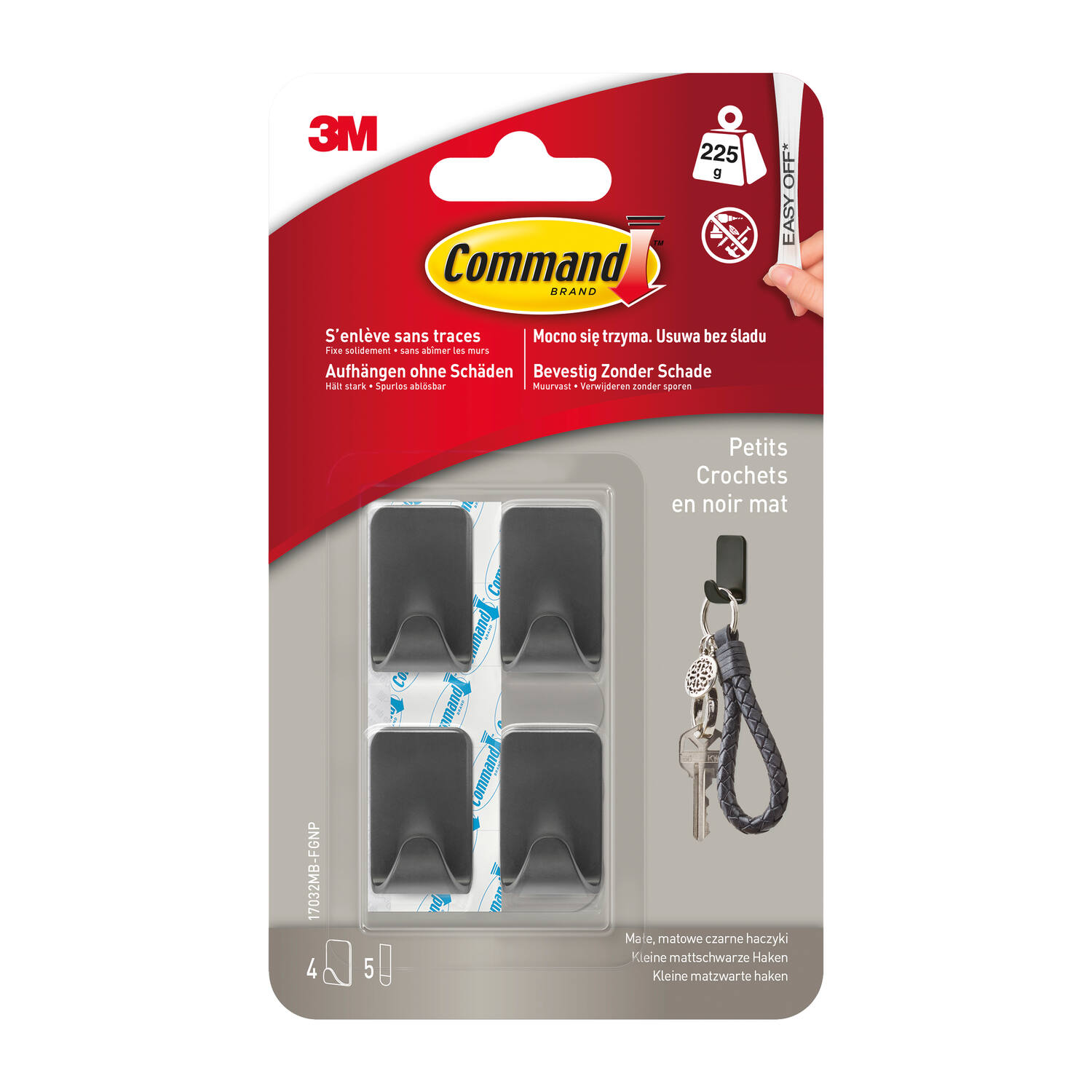 Crochet métal noir PM décoratif - 3M COMMAND